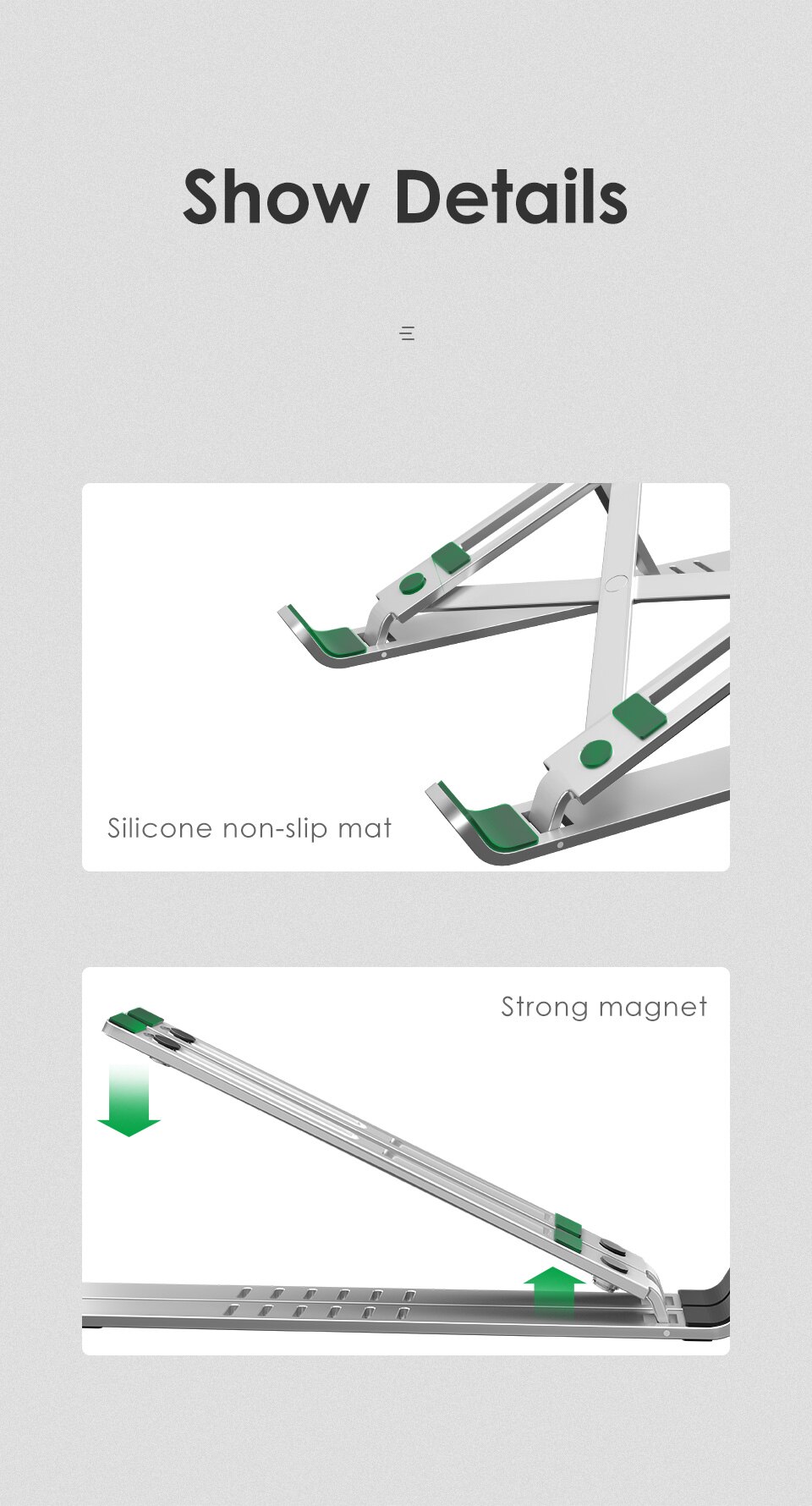 Adjustable Anti-Slip Aluminum Laptop Holder