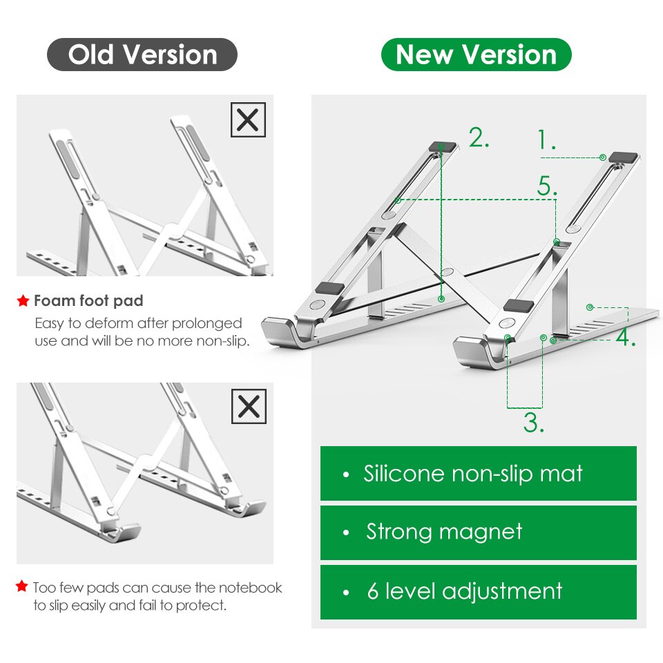 Adjustable Anti-Slip Aluminum Laptop Holder