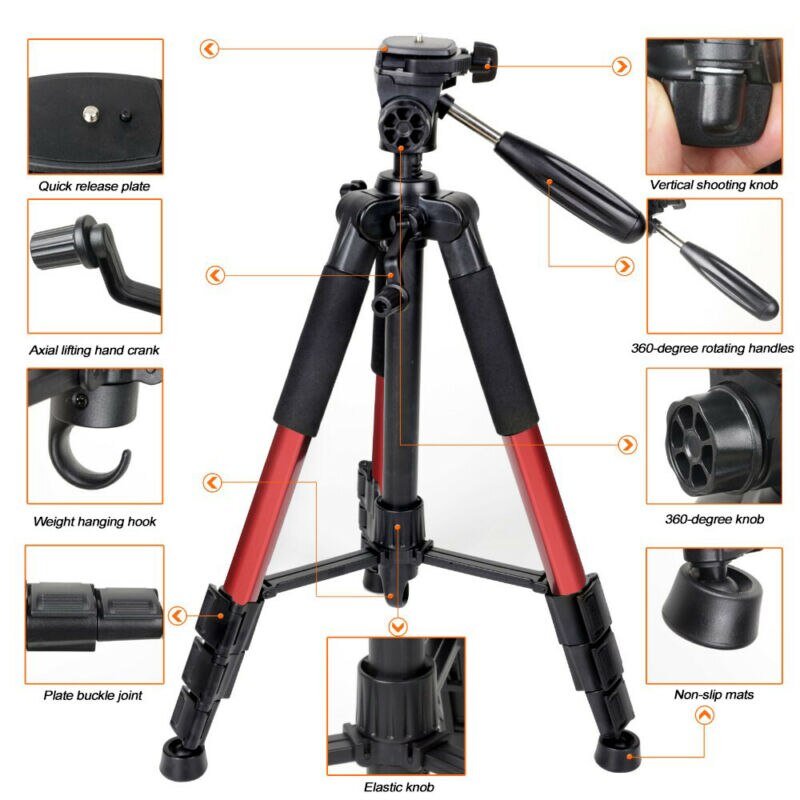 Professional Travel Aluminum Camera Tripod Stand