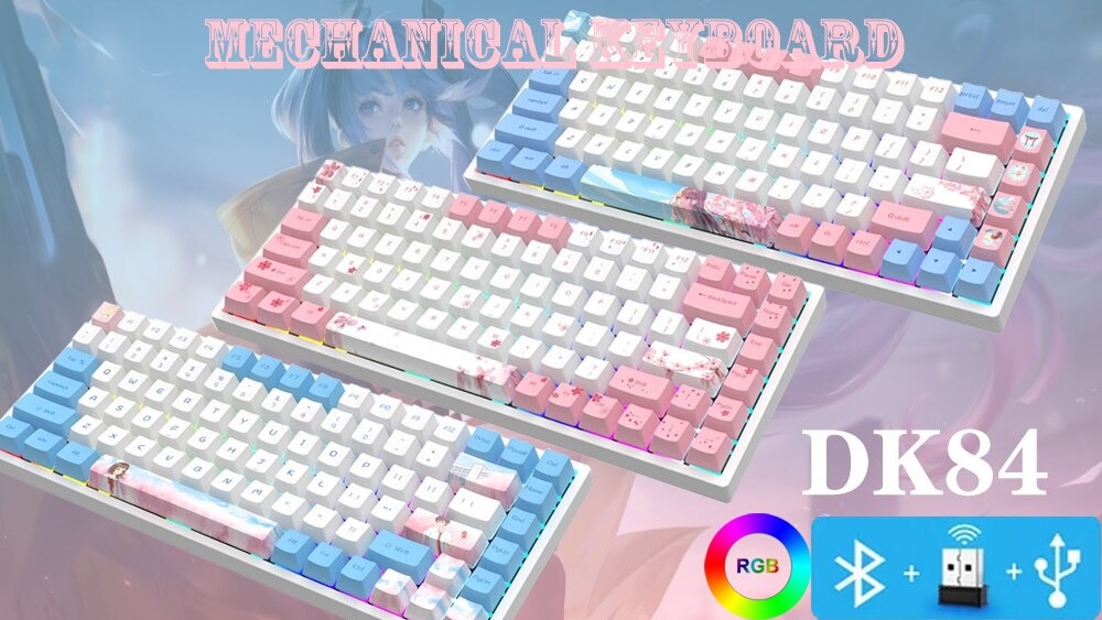 F3060 75 por cento 84 teclas com fio bot&atilde;o macro teclado mec&acirc;nico quente swappable rgb retroiluminado para gamer de computador completo esports clavies