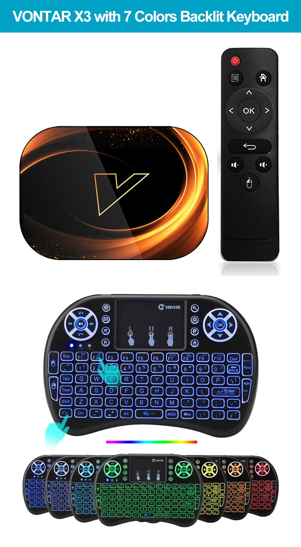 Vontar x3 4gb 128gb 8k caixa de tv android 9 inteligente android tvbox 9.0 amlogic s905x3 wifi 1080p bt 4k set top box 4gb 64gb 32gb