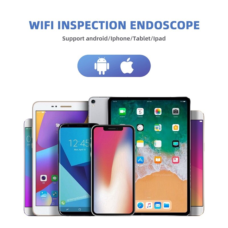 Enwor sem fio endosc&oacute;pio mini c&acirc;mera 8mm ip67 lente &agrave; prova dip67 &aacute;gua 1200p hd para android/ios/pc wifi inspe&ccedil;&atilde;o borescope