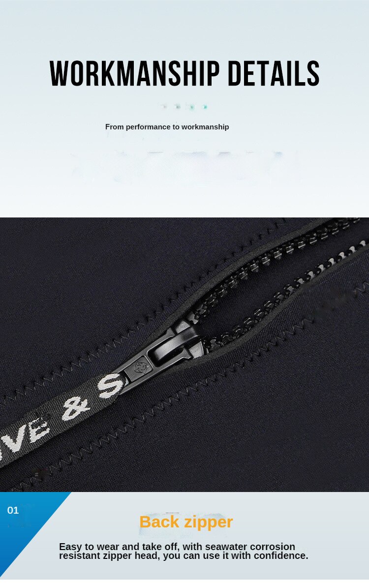 3mm Neoprene Wetsuit Men Surfing Plus Size One-piece Swimsuit Women Diving Suit Water Sports Scuba Diving and Snorkeling Wetsuit