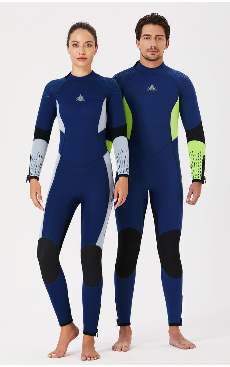 5MM Neoprene Wetsuit Men Women Hand and Foot Zipper Velvet Full Body Wetsuit Scuba Diving Snorkeling Surfing Swimming Wet Suit