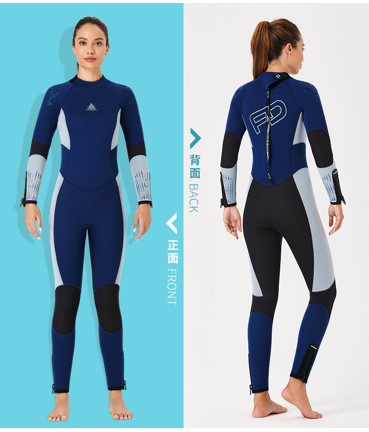 5MM Neoprene Wetsuit Men Women Hand and Foot Zipper Velvet Full Body Wetsuit Scuba Diving Snorkeling Surfing Swimming Wet Suit