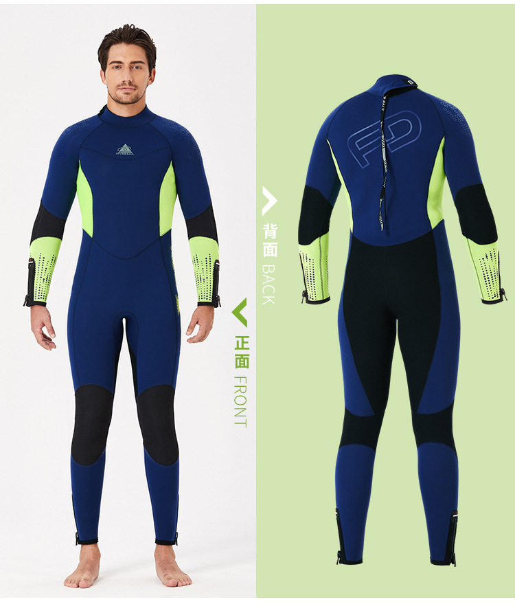 5MM Neoprene Wetsuit Men Women Hand and Foot Zipper Velvet Full Body Wetsuit Scuba Diving Snorkeling Surfing Swimming Wet Suit