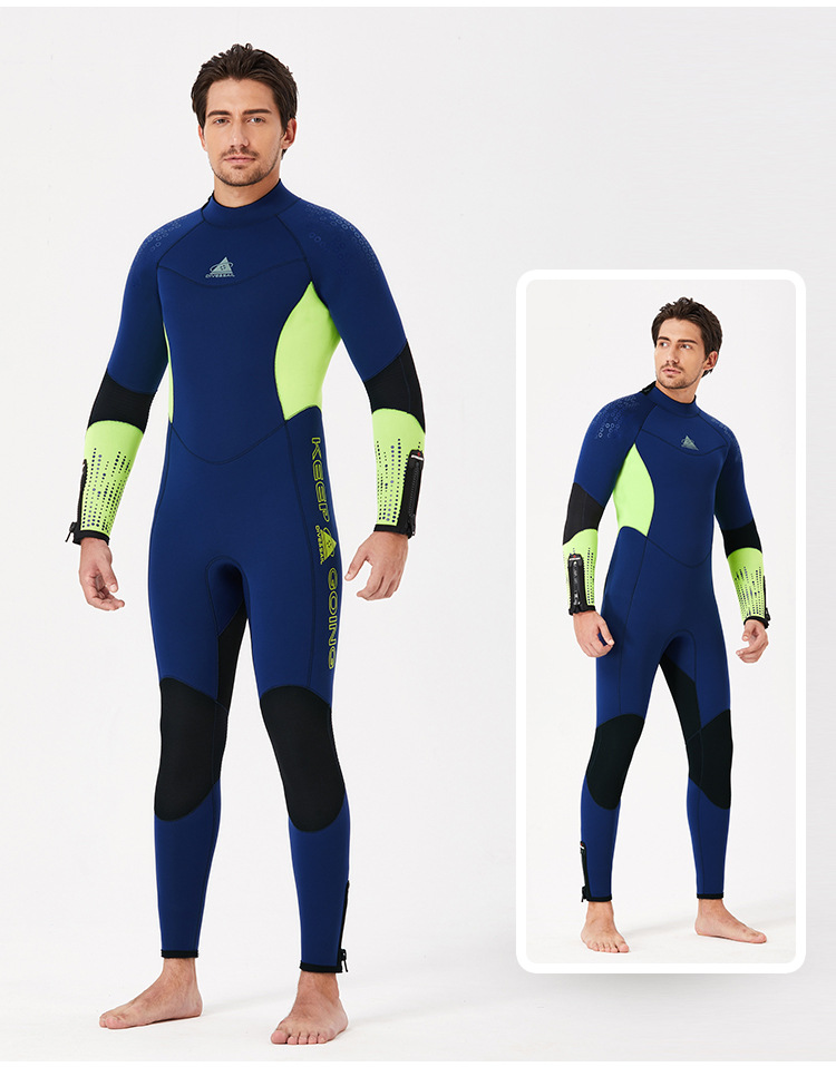 5MM Neoprene Wetsuit Men Women Hand and Foot Zipper Velvet Full Body Wetsuit Scuba Diving Snorkeling Surfing Swimming Wet Suit