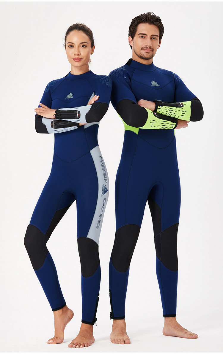5MM Neoprene Wetsuit Men Women Hand and Foot Zipper Velvet Full Body Wetsuit Scuba Diving Snorkeling Surfing Swimming Wet Suit