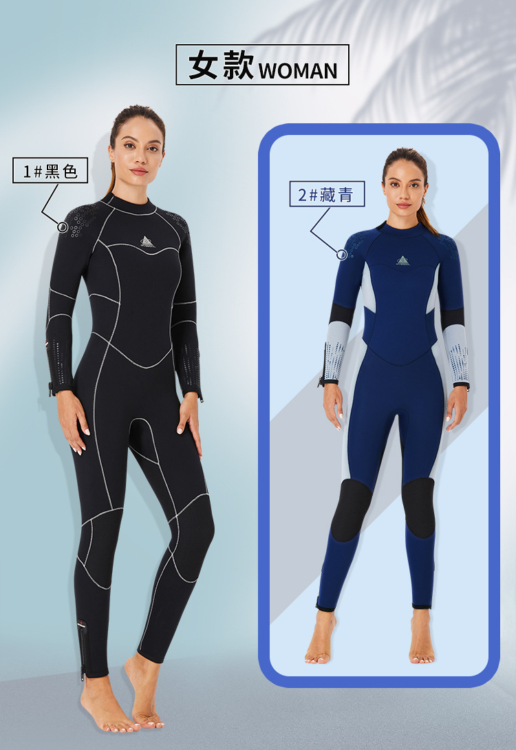 5MM Neoprene Wetsuit Men Women Hand and Foot Zipper Velvet Full Body Wetsuit Scuba Diving Snorkeling Surfing Swimming Wet Suit