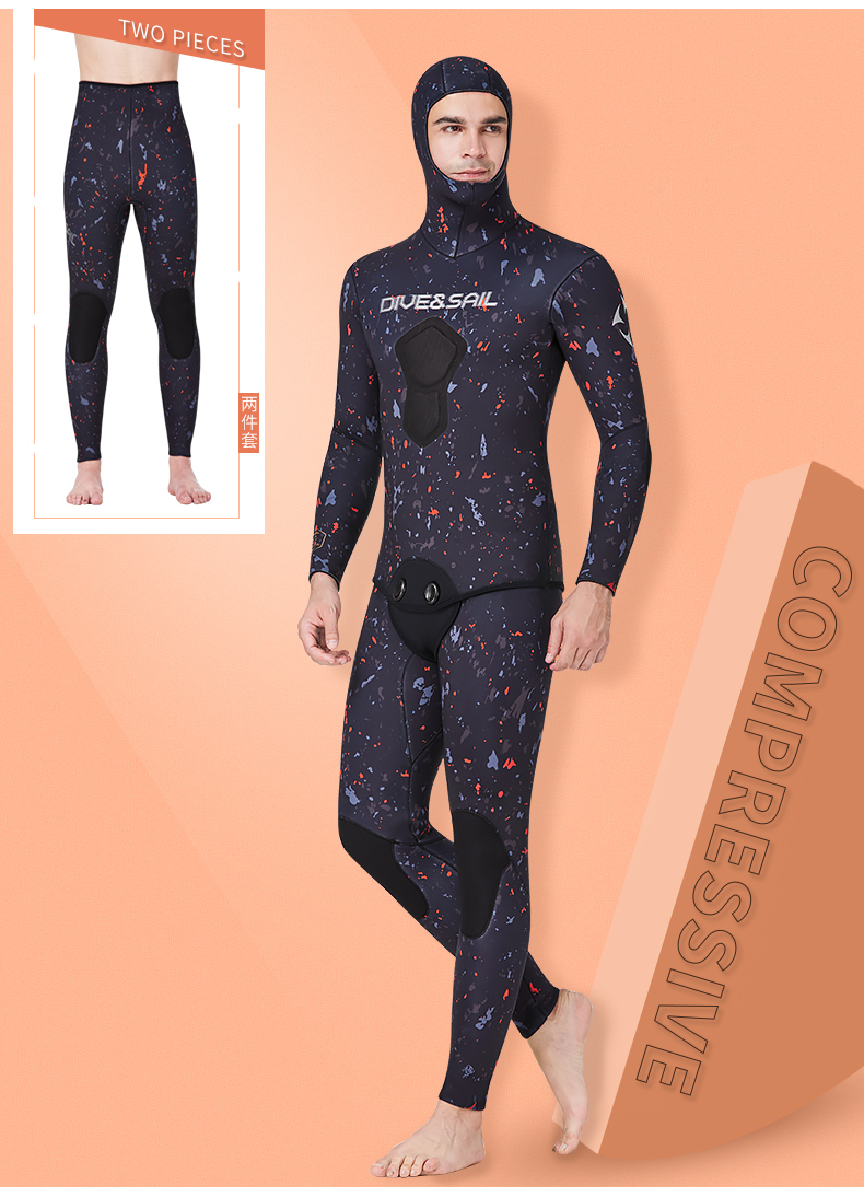 Premium 3MM Neoprene Wetsuit Men Spearfishing Snorkeling and Scuba Diving Suit Smooth Lining Pro Deep Diving Camouflage Wet Suit