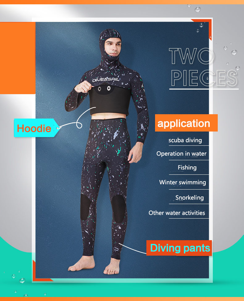 Premium 3MM Neoprene Wetsuit Men Spearfishing Snorkeling and Scuba Diving Suit Smooth Lining Pro Deep Diving Camouflage Wet Suit