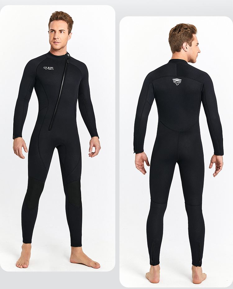 3MM Neoprene Wetsuit Men Surf Scuba Diving Suit Winter Swimwear Fishing Spearfishing Kitesurf Clothing Front Zipper Wet Suit