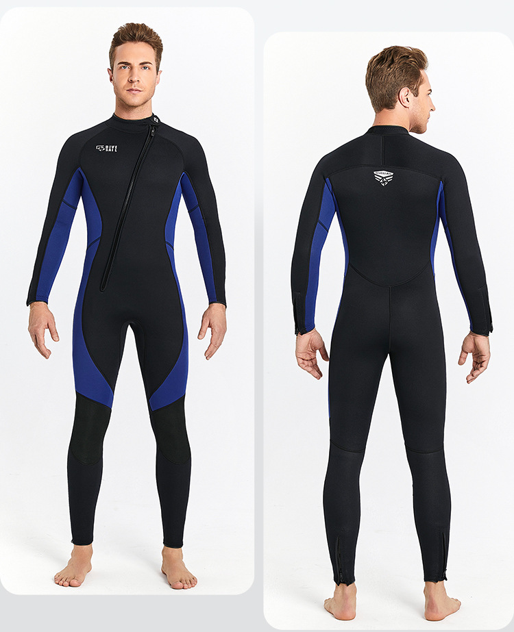 3MM Neoprene Wetsuit Men Surf Scuba Diving Suit Winter Swimwear Fishing Spearfishing Kitesurf Clothing Front Zipper Wet Suit