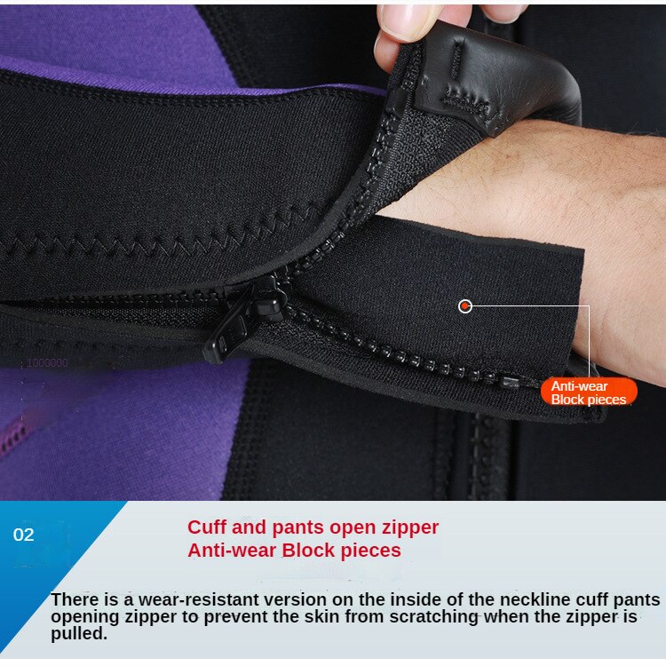 3MM Neoprene Wetsuit Men Surf Scuba Diving Suit Winter Swimwear Fishing Spearfishing Kitesurf Clothing Front Zipper Wet Suit