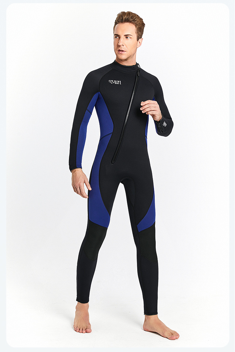 3MM Neoprene Wetsuit Men Surf Scuba Diving Suit Winter Swimwear Fishing Spearfishing Kitesurf Clothing Front Zipper Wet Suit