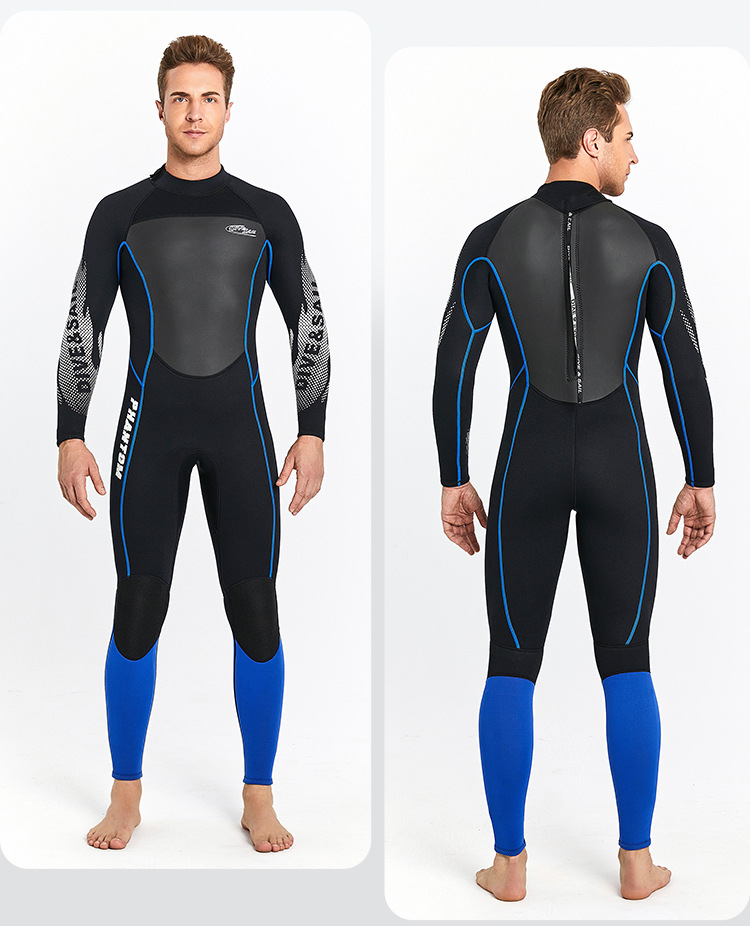Wetsuit Men 3MM Neoprene Women One-piece Diving Suit Keep Warm  Surfing Diving wet Suit Long-sleeved Snorkeling Swimming Wetsuit