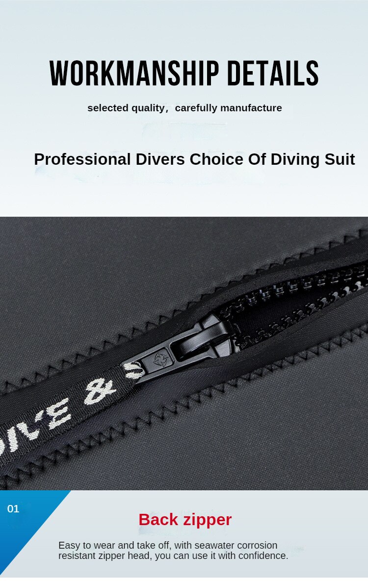 Wetsuit Men 3MM Neoprene Women One-piece Diving Suit Keep Warm  Surfing Diving wet Suit Long-sleeved Snorkeling Swimming Wetsuit