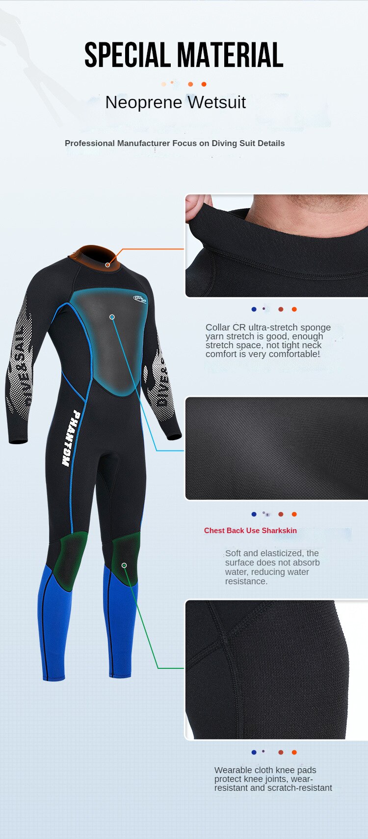 Wetsuit Men 3MM Neoprene Women One-piece Diving Suit Keep Warm  Surfing Diving wet Suit Long-sleeved Snorkeling Swimming Wetsuit