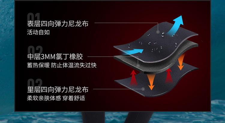 3MM Neoprene Men Wetsuit Women Swimsuit One-Piece Surf Scuba Diving Snorkeling SpearFishing KiteSurfing Wetsuit Diving Equipment