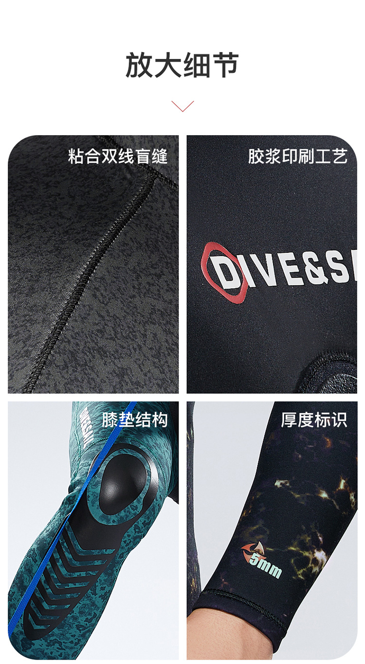 3MM Wetsuit Open Cell Diving Suit Profession Spear Fishing Wetsuit CR Neoprene Camo Hooded Scuba Diving Snorkeling Deep Wetsuits