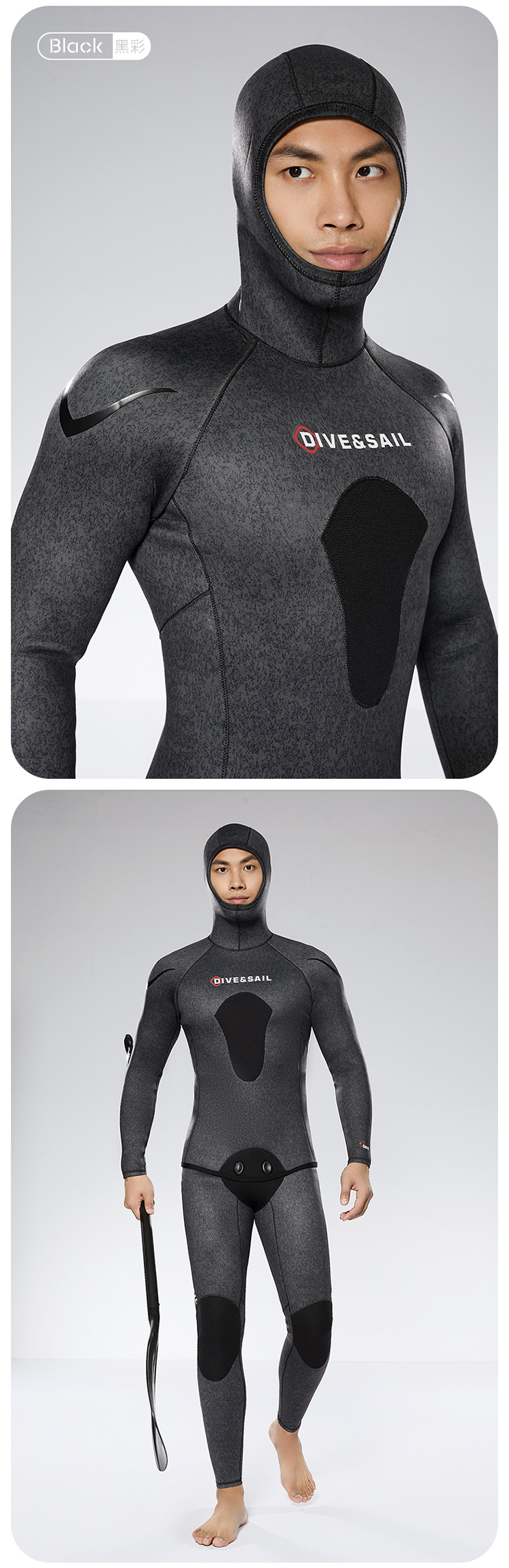 3MM Wetsuit Open Cell Diving Suit Profession Spear Fishing Wetsuit CR Neoprene Camo Hooded Scuba Diving Snorkeling Deep Wetsuits