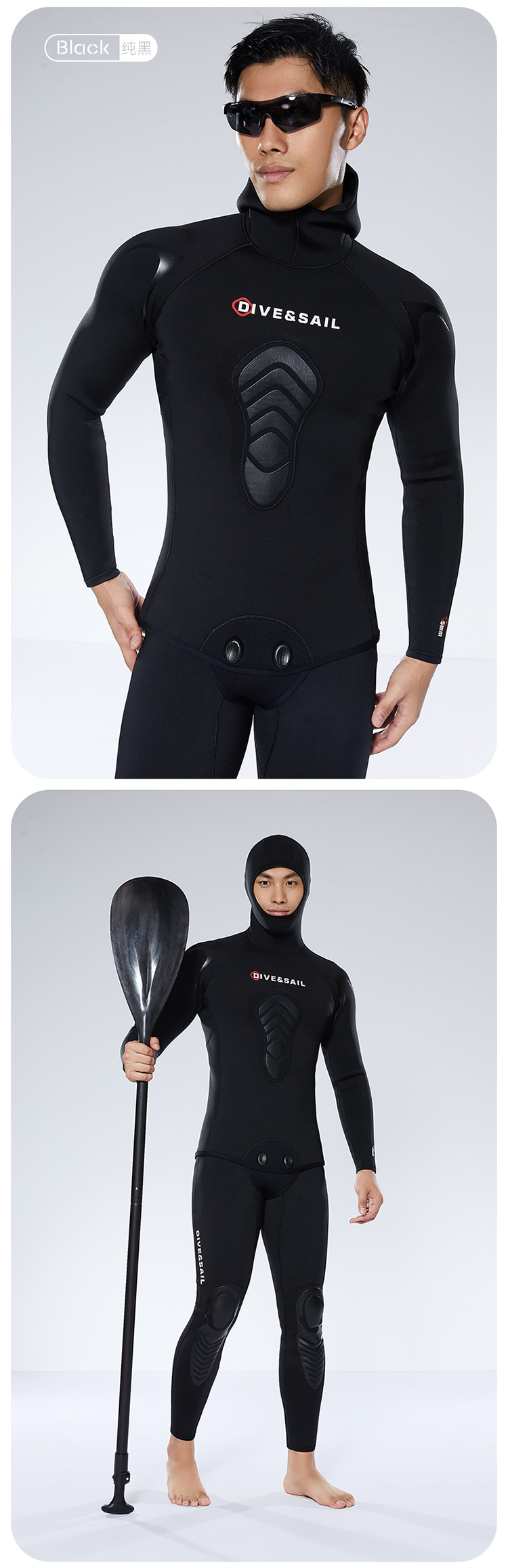 3MM Wetsuit Open Cell Diving Suit Profession Spear Fishing Wetsuit CR Neoprene Camo Hooded Scuba Diving Snorkeling Deep Wetsuits