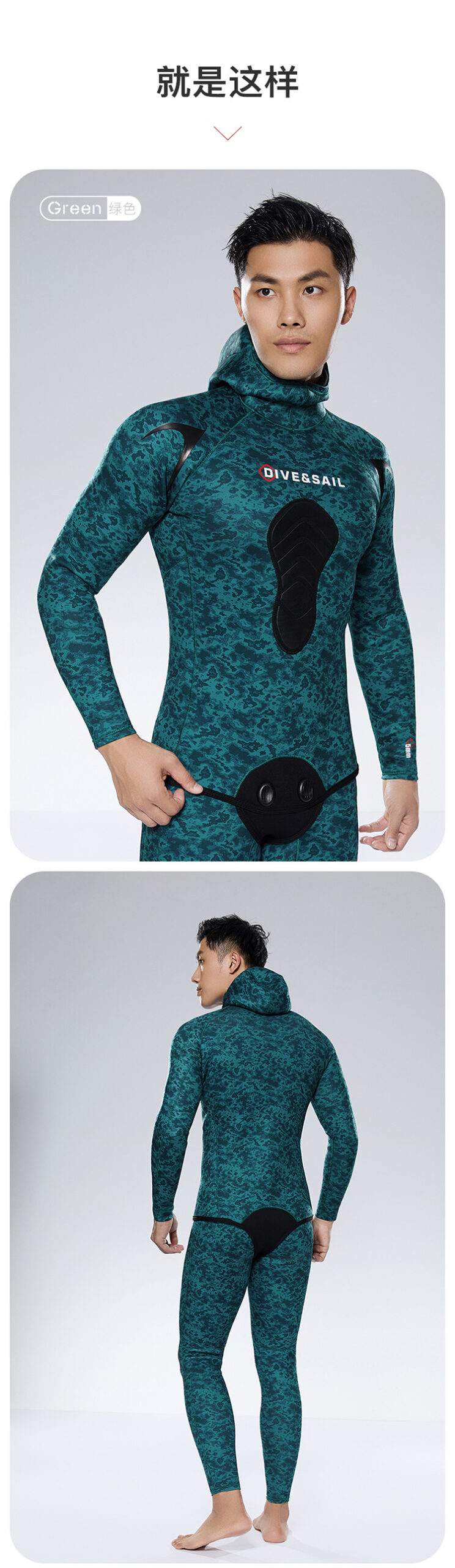 3MM Wetsuit Open Cell Diving Suit Profession Spear Fishing Wetsuit CR Neoprene Camo Hooded Scuba Diving Snorkeling Deep Wetsuits