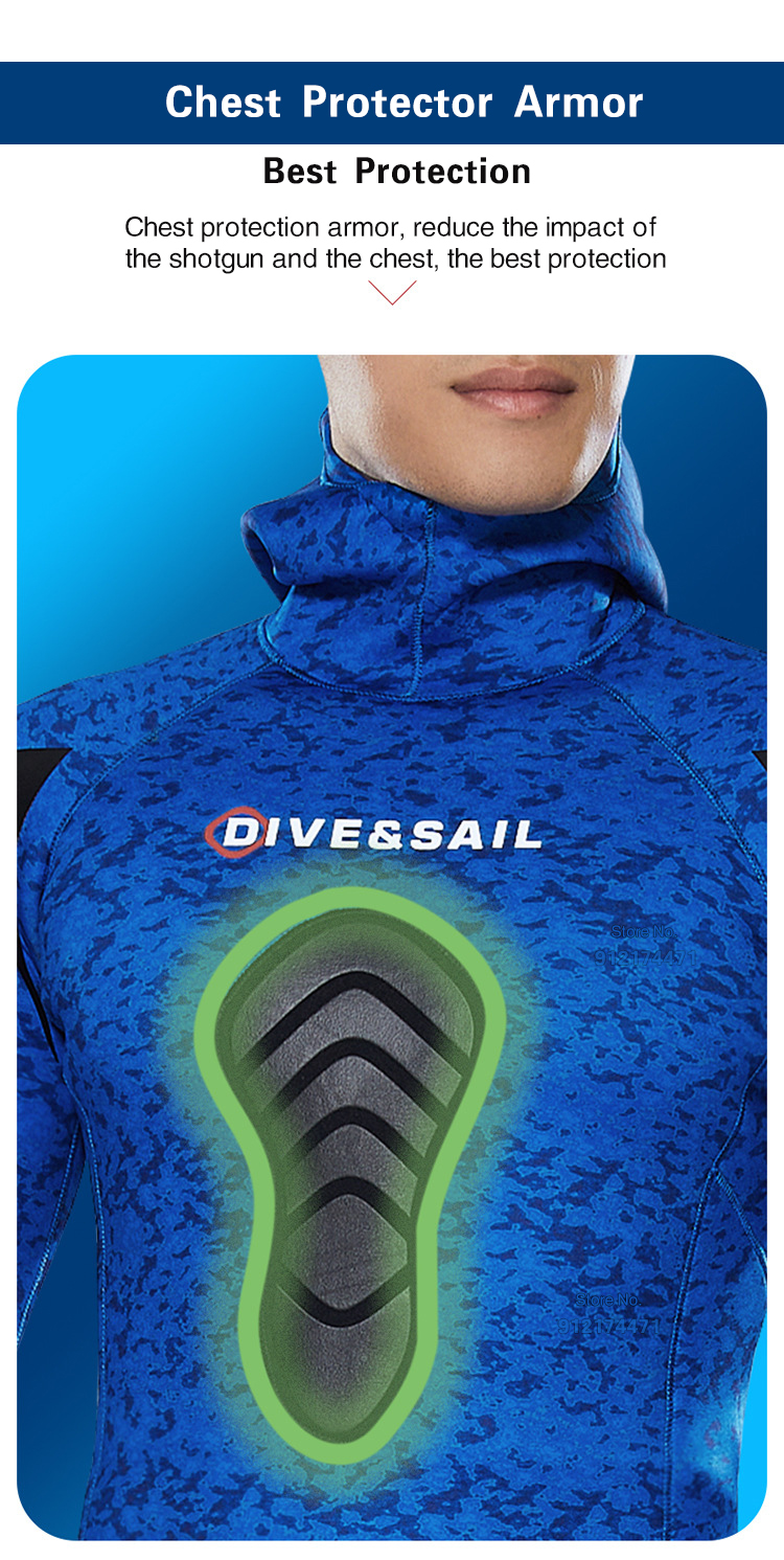 3MM Wetsuit Open Cell Diving Suit Profession Spear Fishing Wetsuit CR Neoprene Camo Hooded Scuba Diving Snorkeling Deep Wetsuits