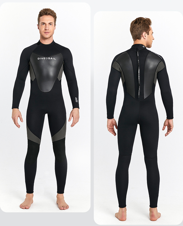 Wetsuit 3MM Neoprene Men Long-sleeved Women Swimming One-piece Surfing Diving Suit Water Sports Scuba Diving Snorkeling Wetsuits