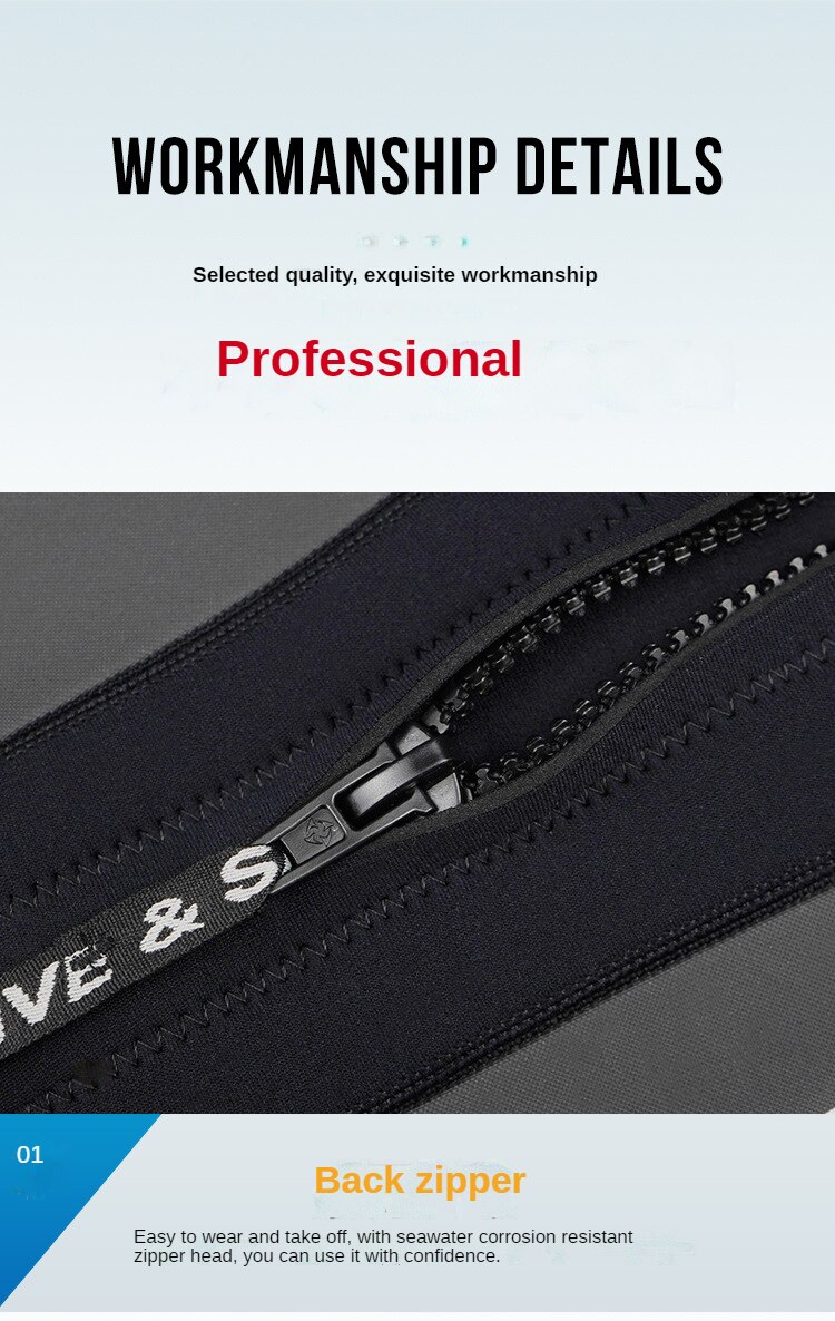 Wetsuit 3MM Neoprene Men Long-sleeved Women Swimming One-piece Surfing Diving Suit Water Sports Scuba Diving Snorkeling Wetsuits