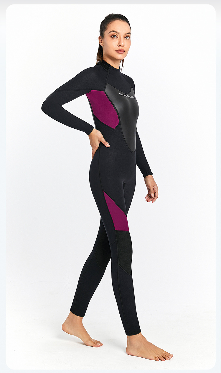 Wetsuit 3MM Neoprene Men Long-sleeved Women Swimming One-piece Surfing Diving Suit Water Sports Scuba Diving Snorkeling Wetsuits
