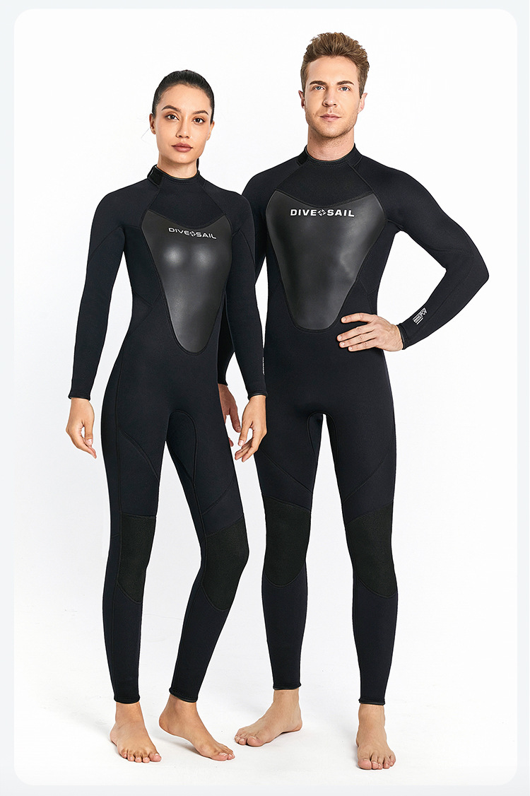 Wetsuit 3MM Neoprene Men Long-sleeved Women Swimming One-piece Surfing Diving Suit Water Sports Scuba Diving Snorkeling Wetsuits