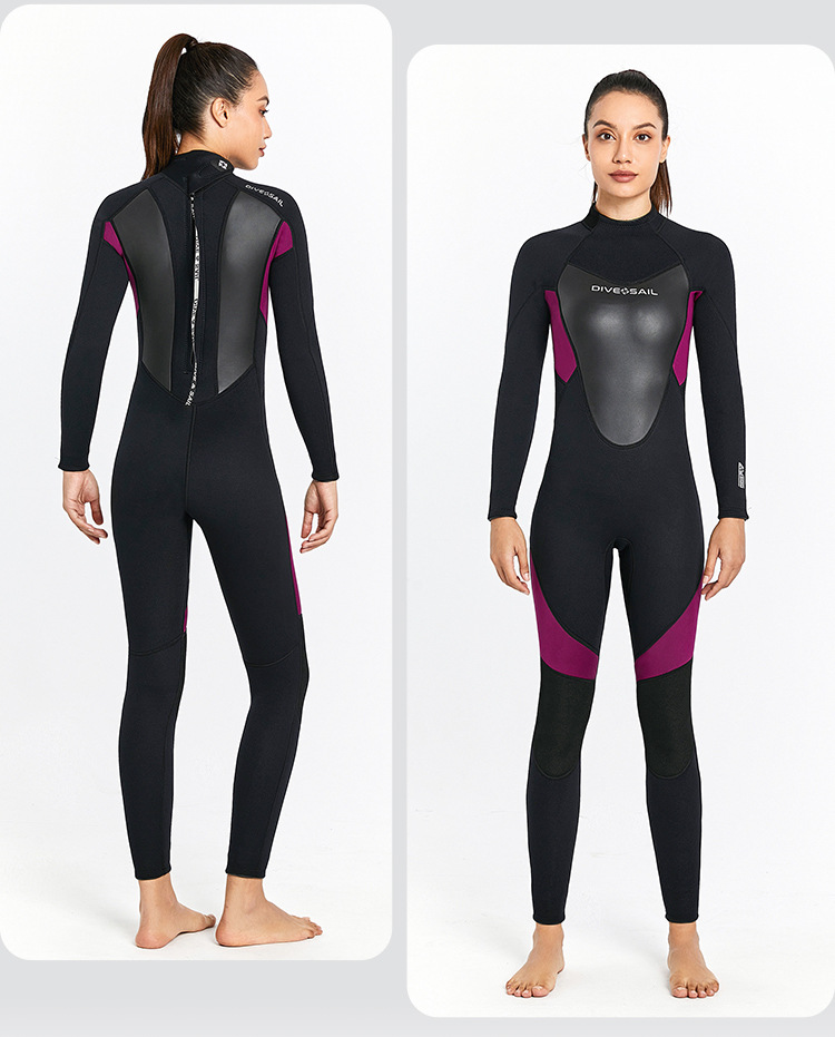 Wetsuit 3MM Neoprene Men Long-sleeved Women Swimming One-piece Surfing Diving Suit Water Sports Scuba Diving Snorkeling Wetsuits