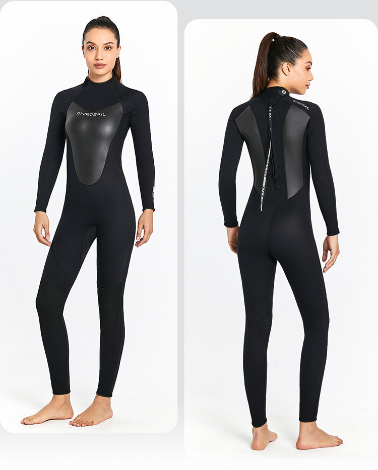 Wetsuit 3MM Neoprene Men Long-sleeved Women Swimming One-piece Surfing Diving Suit Water Sports Scuba Diving Snorkeling Wetsuits