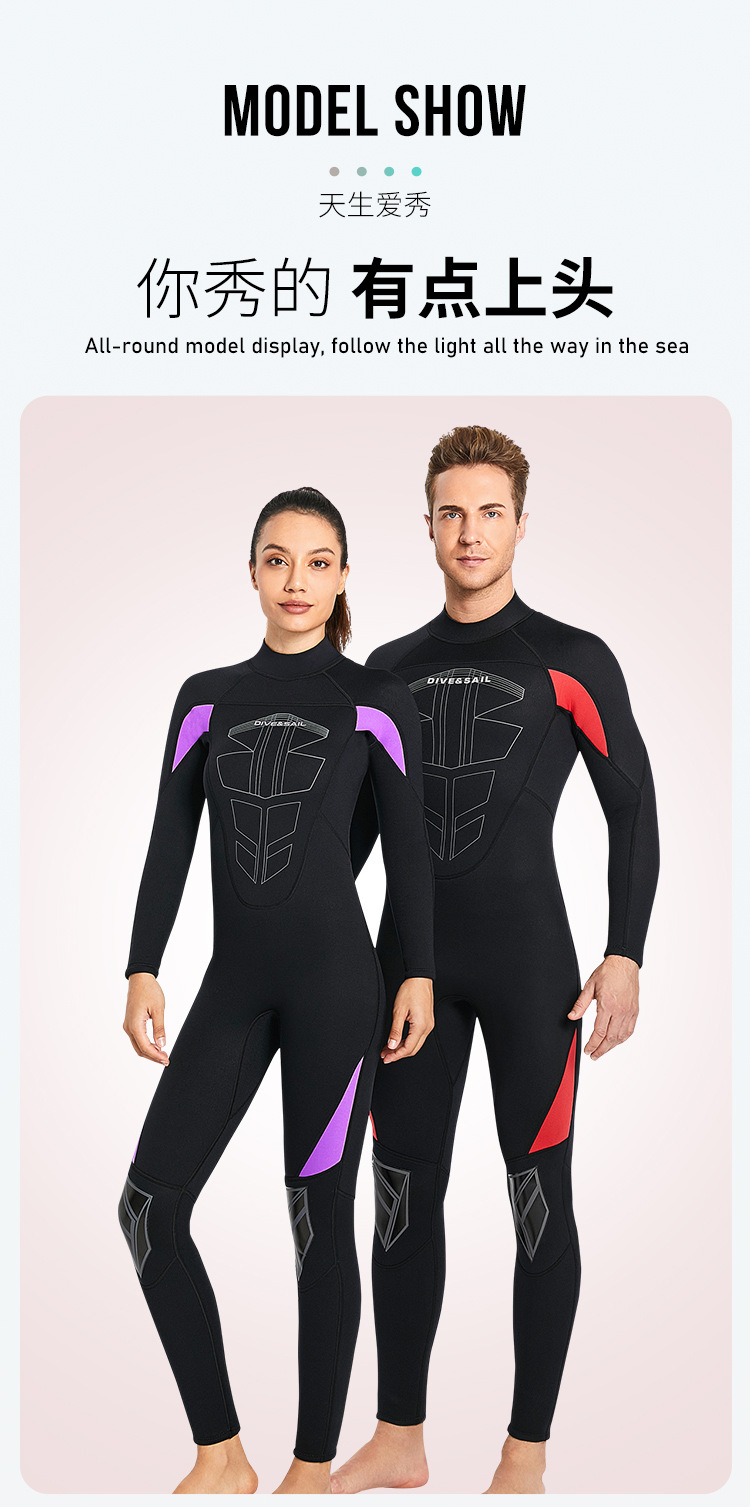 Wetsuit Men 3MM Neoprene One-piece suit Women Wetsuit Surfing Snorkeling Diving Suit Warm Premium Swimsuit Full Body Diving Suit