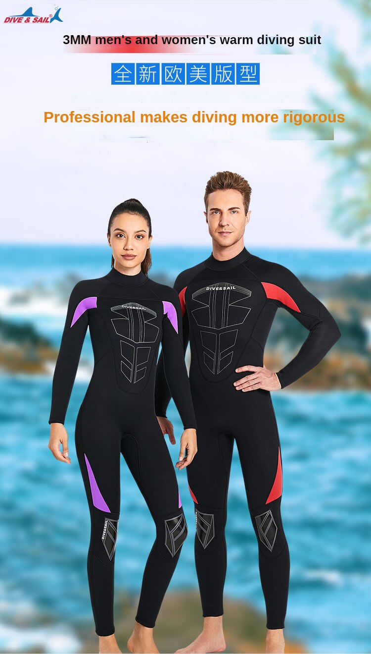 Wetsuit Men 3MM Neoprene One-piece suit Women Wetsuit Surfing Snorkeling Diving Suit Warm Premium Swimsuit Full Body Diving Suit