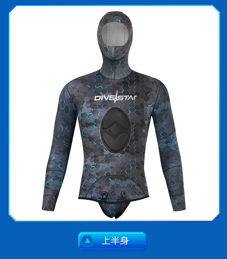 Spearfishing Wetsuit Set Neoprene Premium Wetsuit Snorkeling Scuba Free Diving Suit Hunting Split Camouflage Hooded Wetsuit