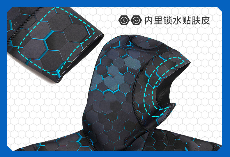 Spearfishing Wetsuit Set Neoprene Premium Wetsuit Snorkeling Scuba Free Diving Suit Hunting Split Camouflage Hooded Wetsuit