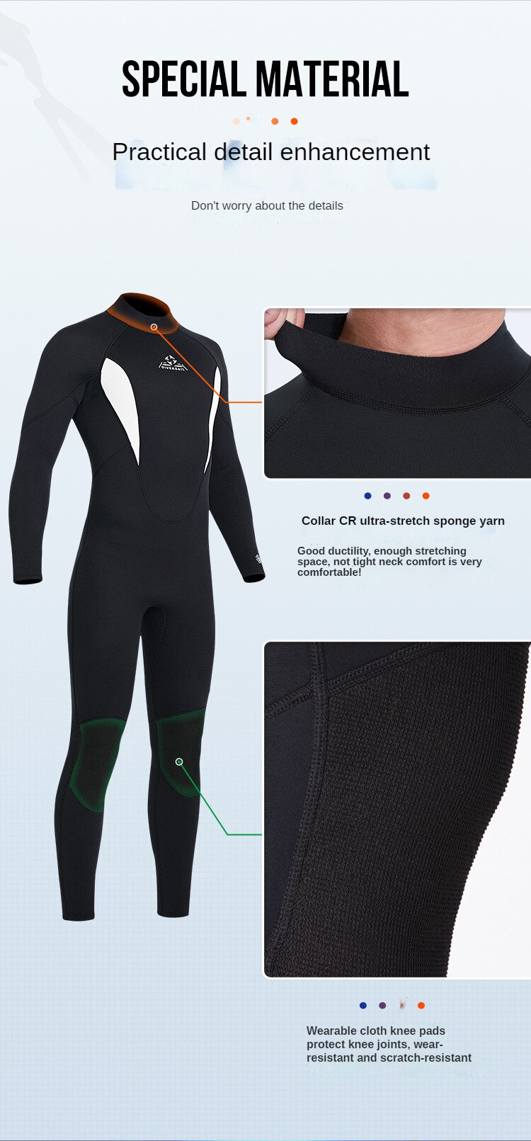 3MM Neoprene Men Wetsuit Winter Swimsuit One-piece Diving Suit Women Surfing Water Sports Scuba Diving and Snorkeling Wetsuits