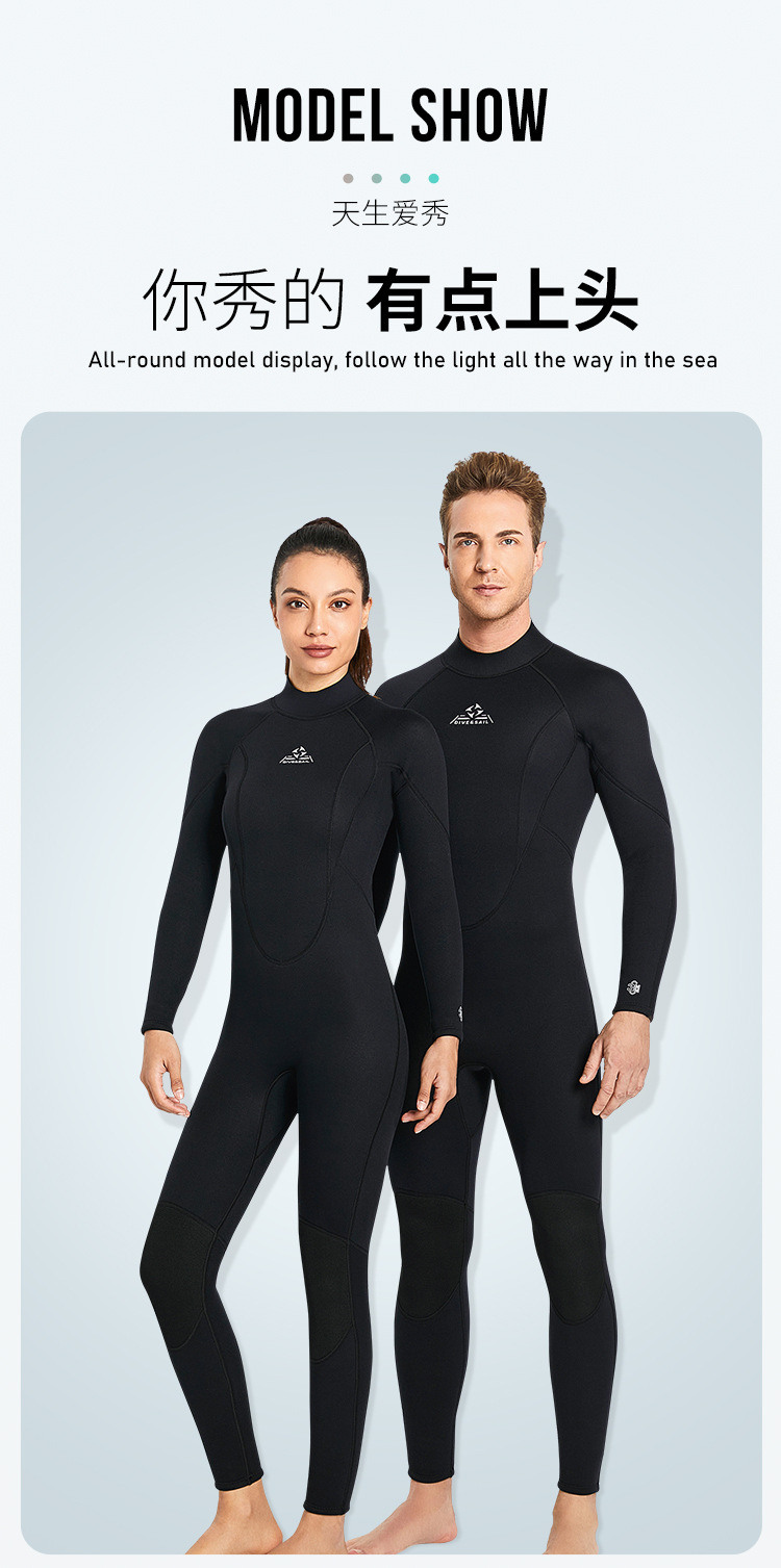 3MM Neoprene Men Wetsuit Winter Swimsuit One-piece Diving Suit Women Surfing Water Sports Scuba Diving and Snorkeling Wetsuits