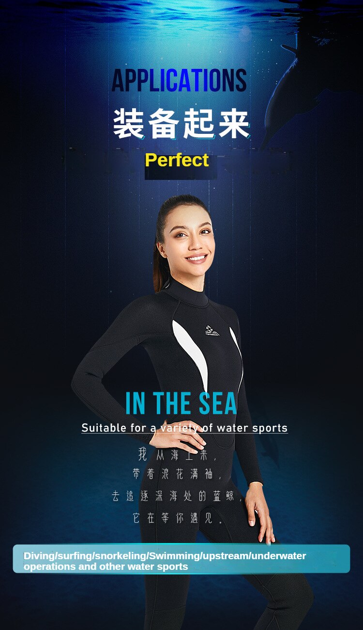 3MM Neoprene Men Wetsuit Winter Swimsuit One-piece Diving Suit Women Surfing Water Sports Scuba Diving and Snorkeling Wetsuits
