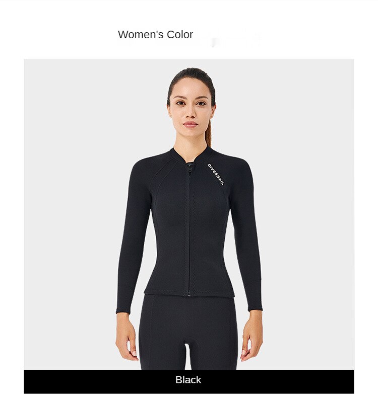 2MM Neoprene Wetsuit for Men and Women Split Long-Sleeved Swimsuit Scuba Diving Snorkeling Kite Surfing Suit Warm Wetsuit Jacket