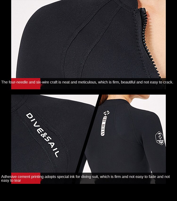 2MM Neoprene Wetsuit for Men and Women Split Long-Sleeved Swimsuit Scuba Diving Snorkeling Kite Surfing Suit Warm Wetsuit Jacket