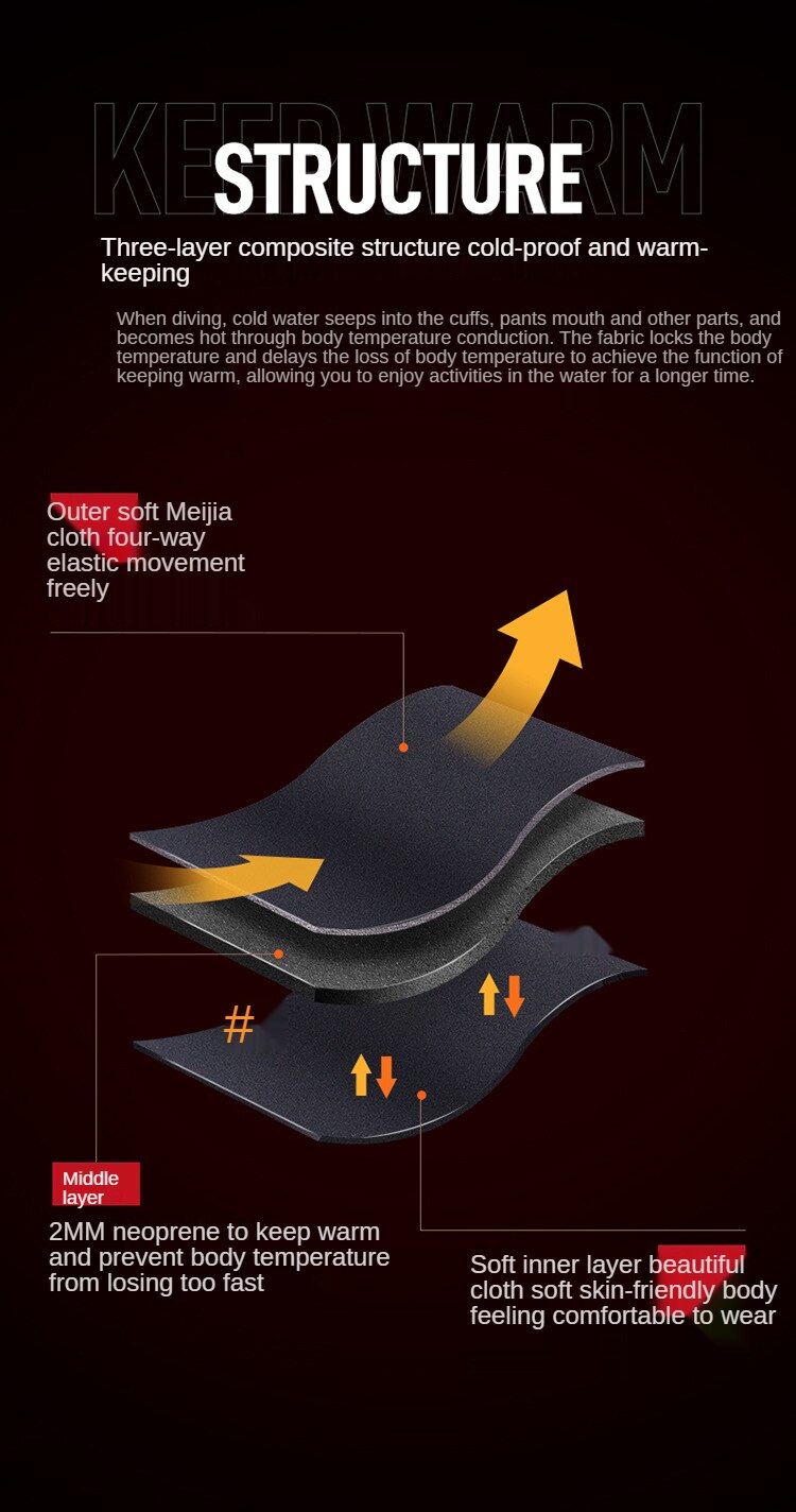 2MM Neoprene Wetsuit for Men and Women Split Long-Sleeved Swimsuit Scuba Diving Snorkeling Kite Surfing Suit Warm Wetsuit Jacket