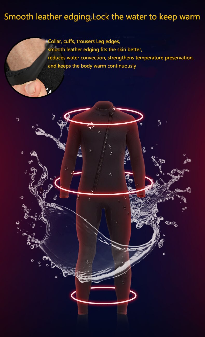 Wetsuits Men's 3mm Premium Neoprene Front Zip Full Suits for Scuba Diving,Spearfishing,Snorkeling,Surfing,Canoeing Dive Skin