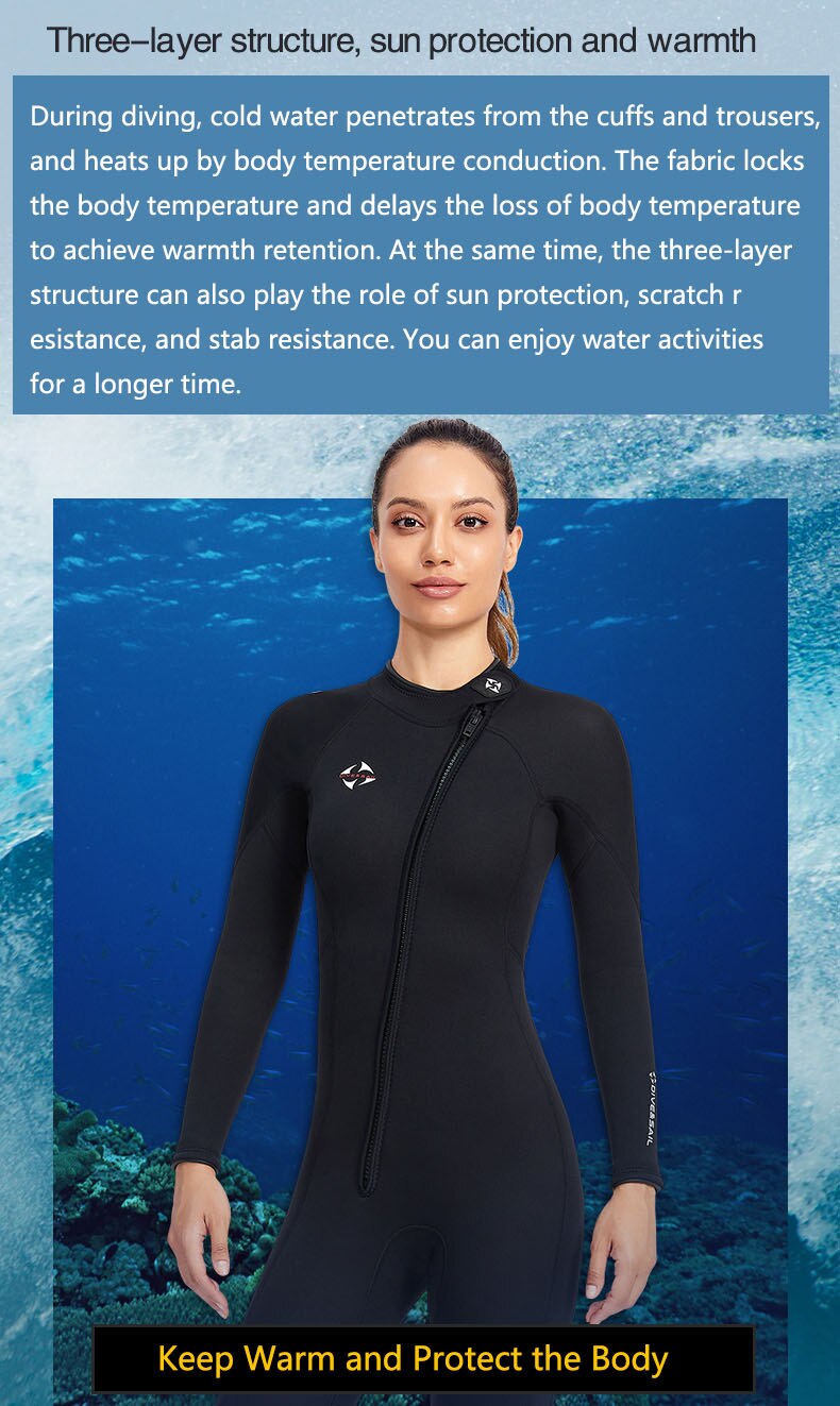 Wetsuits Men's 3mm Premium Neoprene Front Zip Full Suits for Scuba Diving,Spearfishing,Snorkeling,Surfing,Canoeing Dive Skin