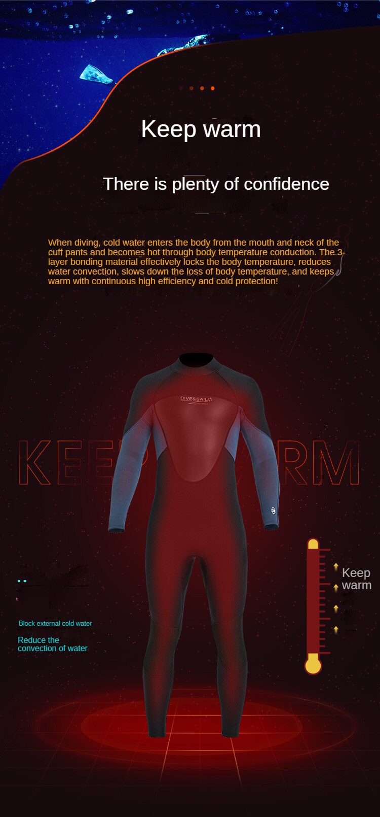 Diving Suit 3MM Neoprene Men One-piece Wetsuit Water Sports Women Swimsuit Surfing Scuba Diving Snorkeling High-quality Wetsuit