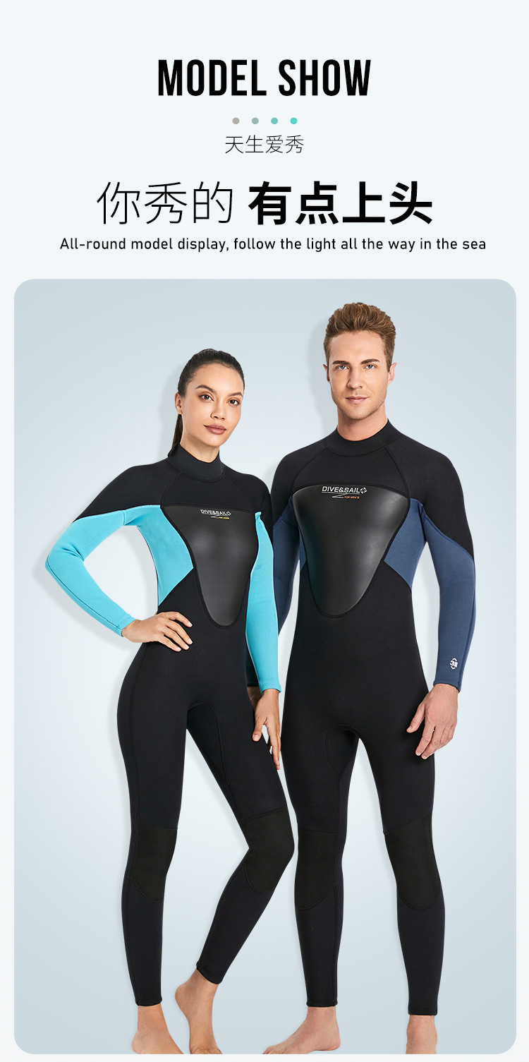 Diving Suit 3MM Neoprene Men One-piece Wetsuit Water Sports Women Swimsuit Surfing Scuba Diving Snorkeling High-quality Wetsuit