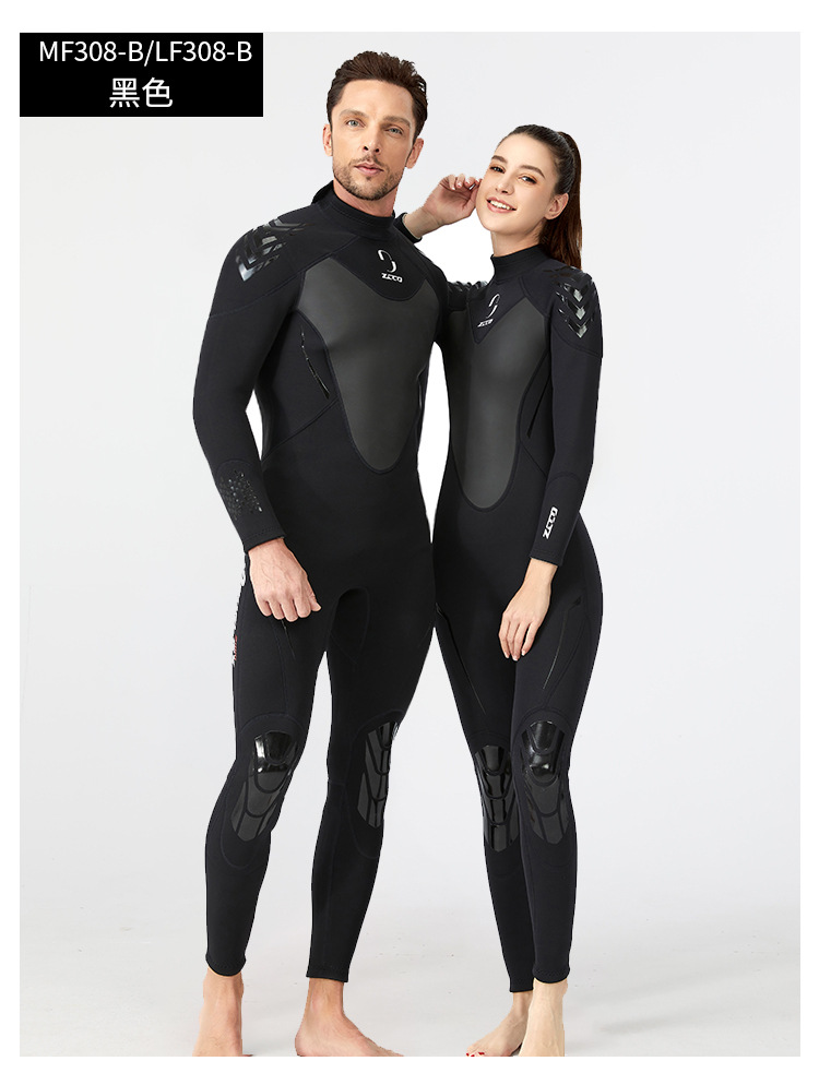 3mm Neoprene Wetsuit Men One-piece Warm Wetsuit Women  Long-sleeved Cold-proof Surfing Swimming Wetsuit scuba diving Fishing