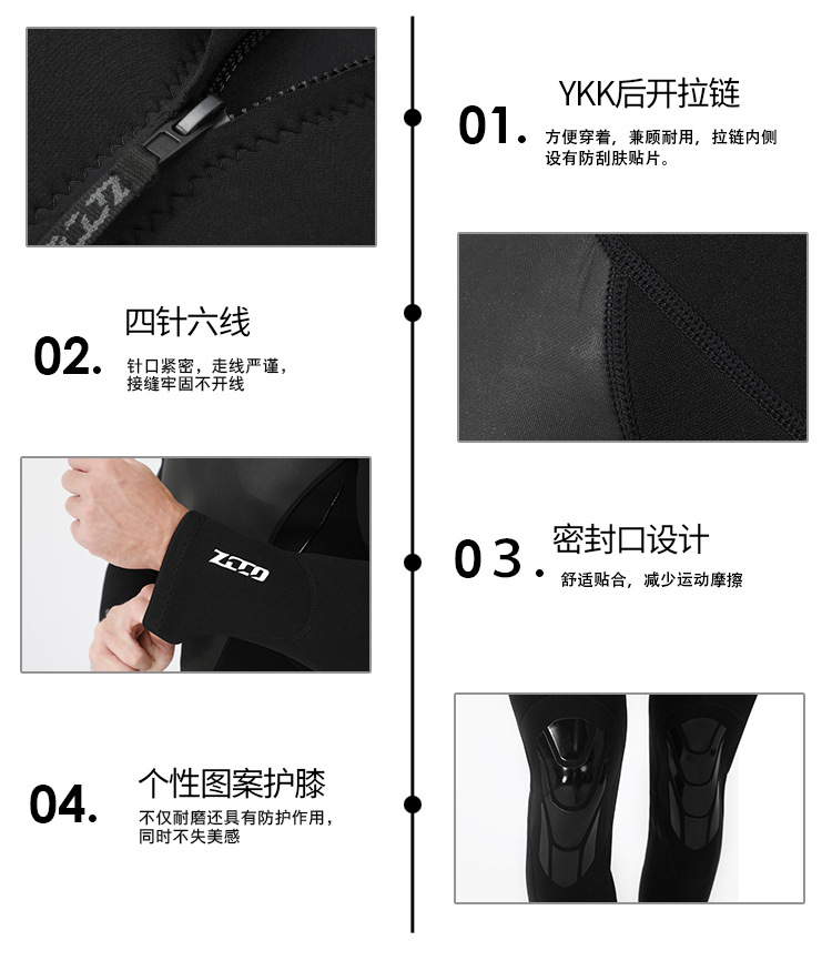 3mm Neoprene Wetsuit Men One-piece Warm Wetsuit Women  Long-sleeved Cold-proof Surfing Swimming Wetsuit scuba diving Fishing